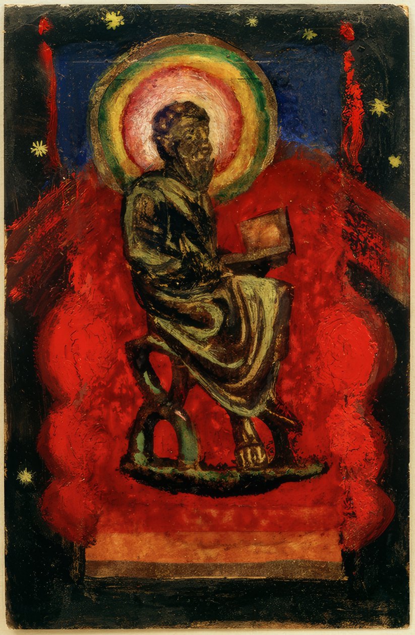 Siedzący święty, bizantyjski święty autorstwa Franz Marc