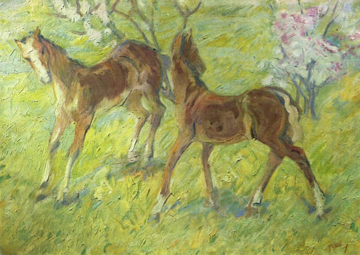 Skoki źrebiąt autorstwa Franz Marc