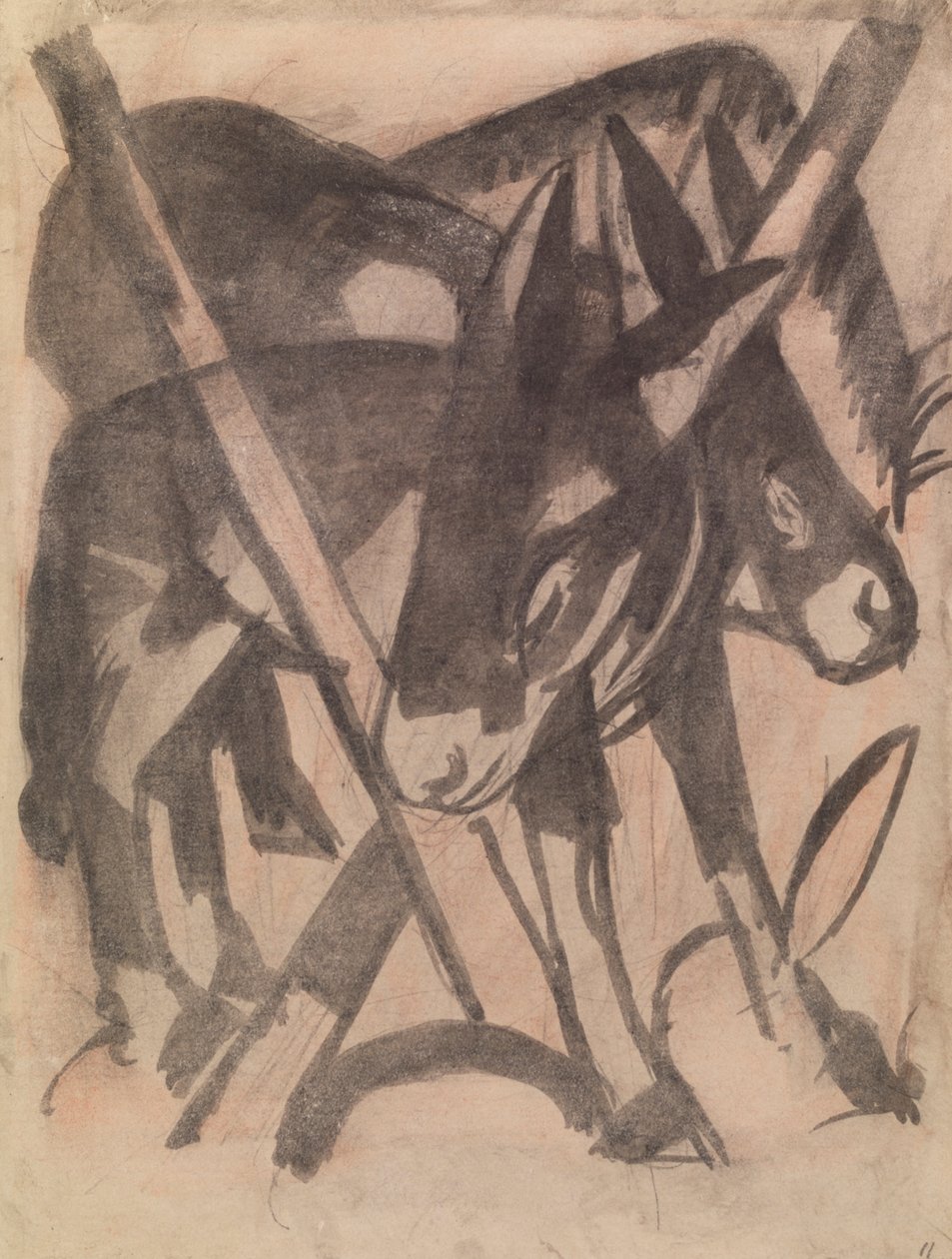 Dwa Osły autorstwa Franz Marc