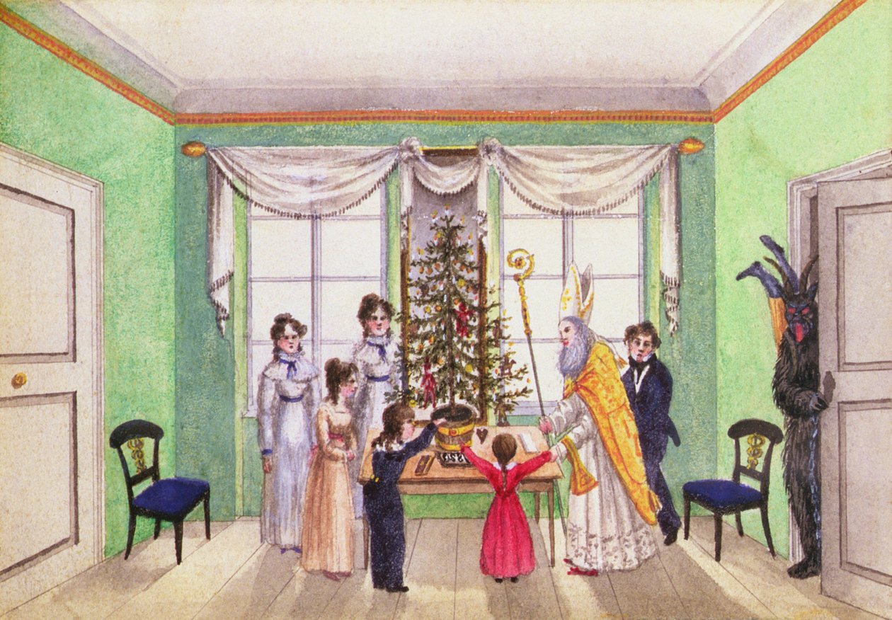 Krampus i św. Mikołaj z dziennika Carla Baumanna spisanego w latach 1813-25 autorstwa Franz Paumgarrten