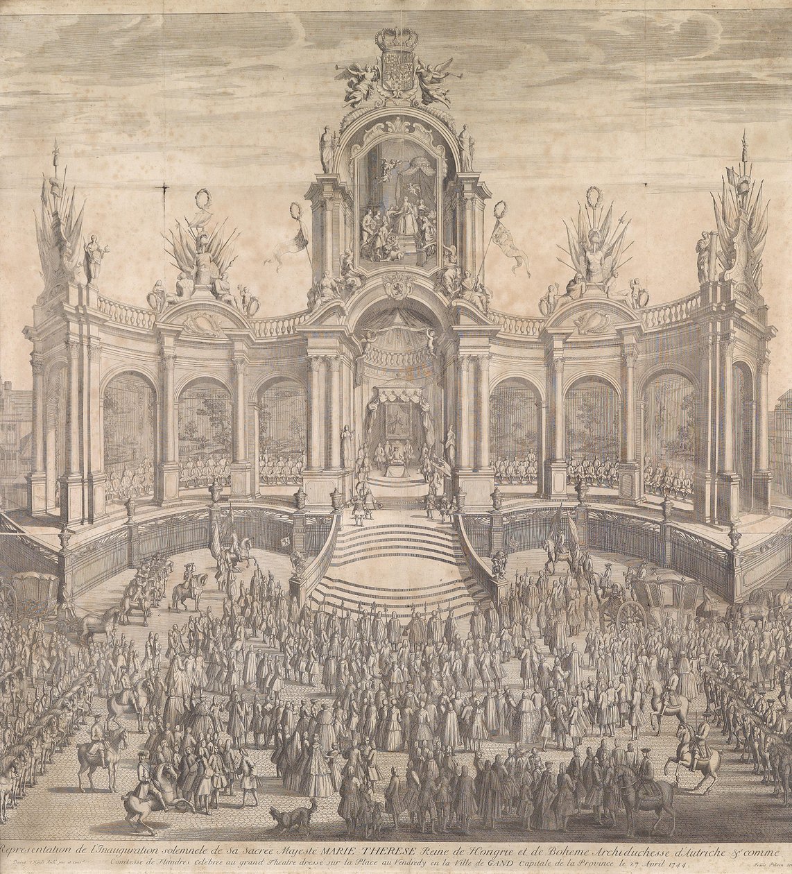Hołd cesarzowej Marii Teresie 27 kwietnia 1744 w Gandawie. autorstwa Franz Pilsen