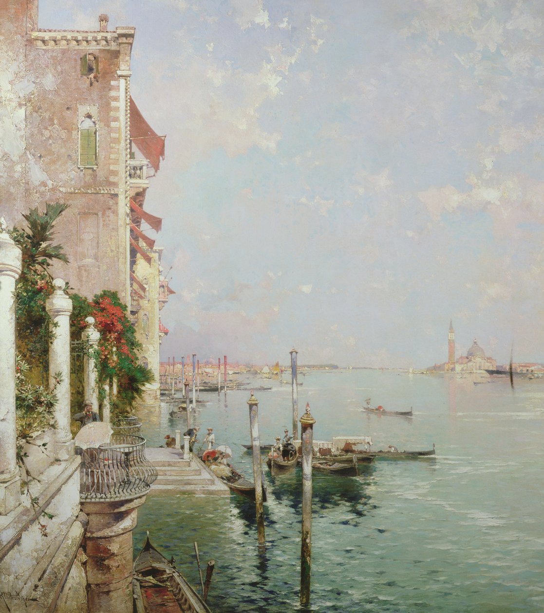 Wenecja: Widok z Zattere z San Giorgio Maggiore w oddali autorstwa Franz Richard Unterberger