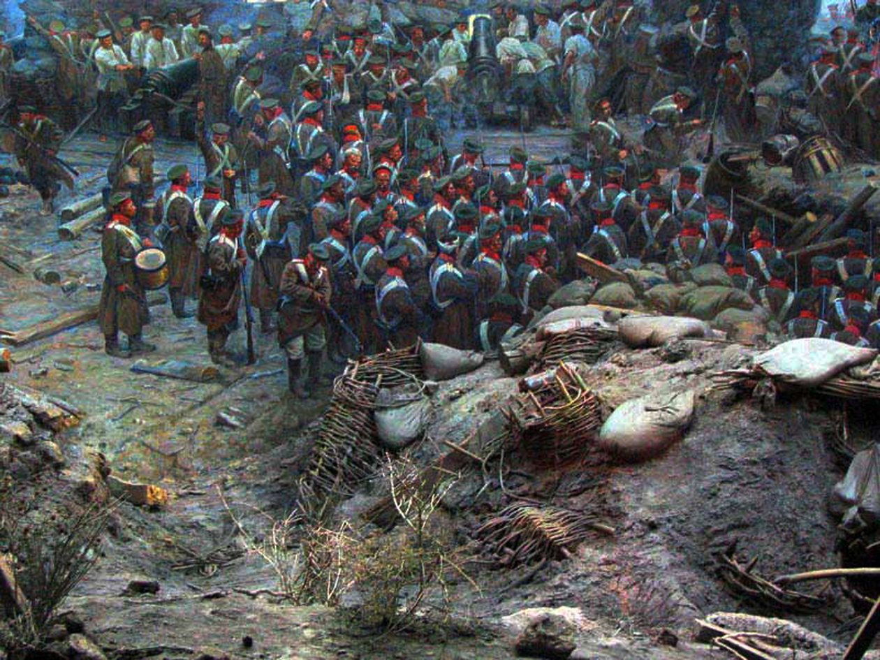 Panorama Oblężenia Sewastopola (media mieszane) autorstwa Franz Roubaud