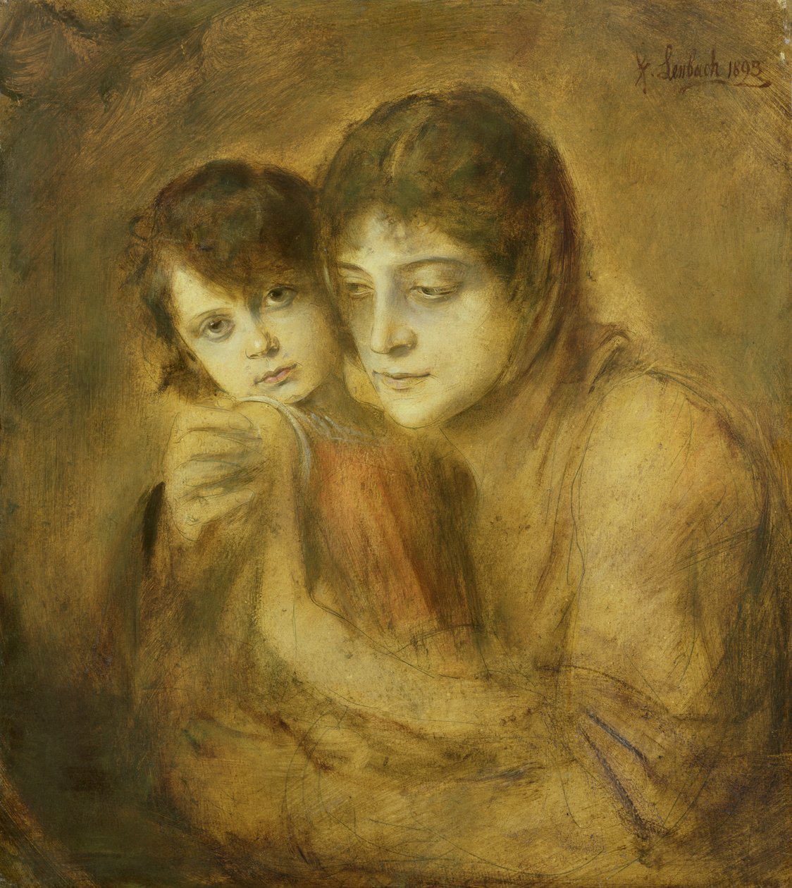 Эх, хүүхэд, 1893 (цаасан дээрх тос)поли autorstwa Franz Seraph von Lenbach