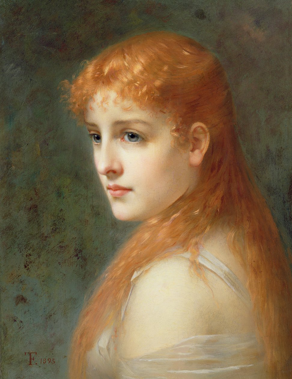 Młoda dziewczyna z rudymi włosami, 1895 autorstwa Franz Thone