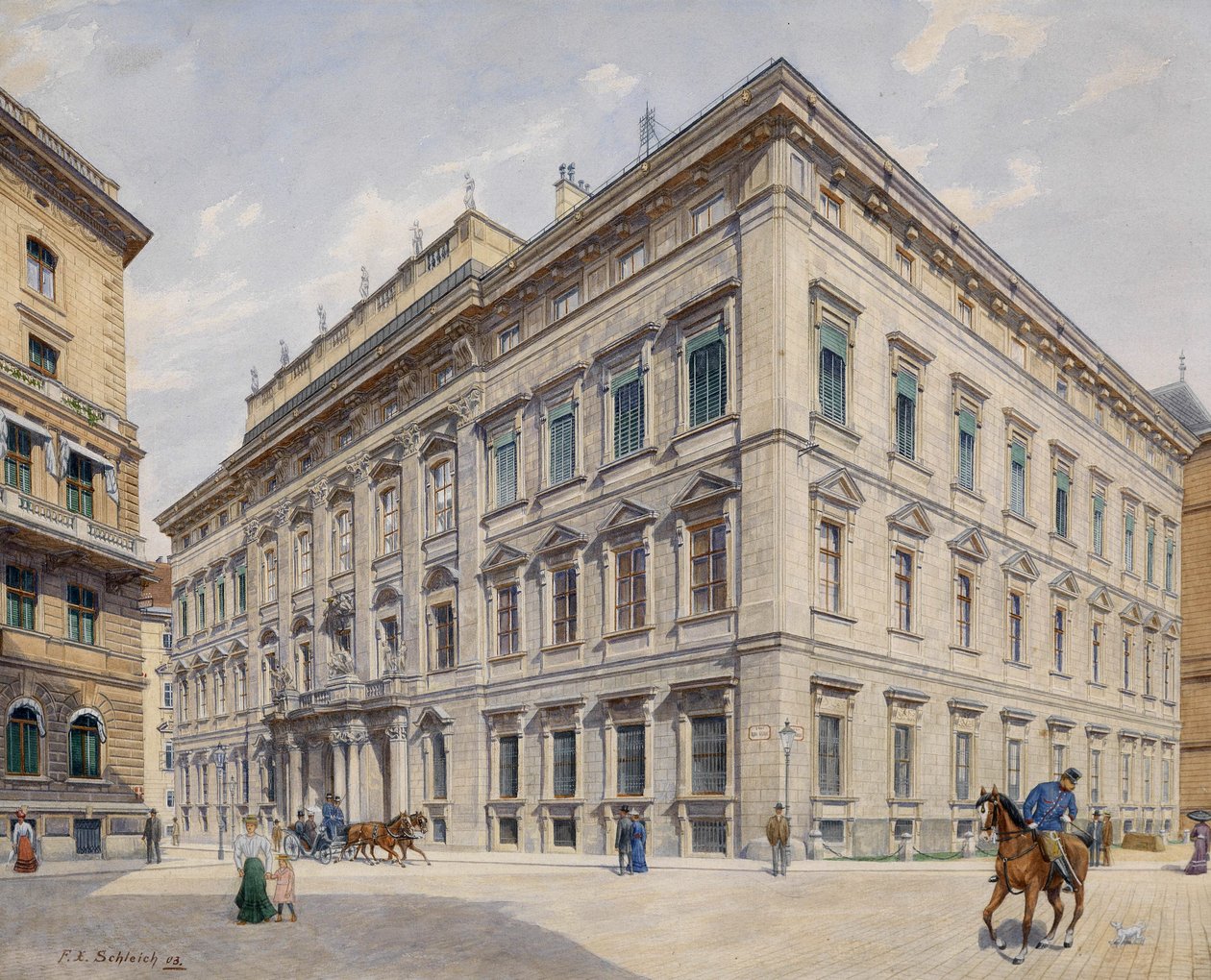 Pałac miejski Liechtensteinu w Bankgasse autorstwa Franz Xaver Schleich