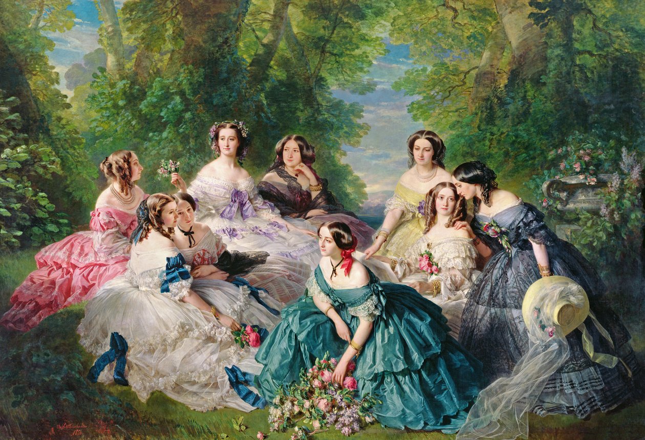 Хатан хаан Евгений (1826-1920) Хүлээж буй хатагтай нараараа хүрээлэгдсэн, 1855 он autorstwa Franz Xaver Winterhalter