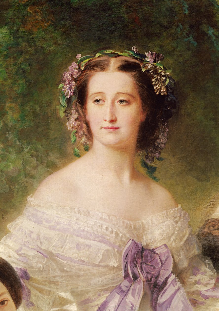 Cesarzowa Eugenia (1826-1920) i jej Damy Czekające, fragment Cesarzowej, 1755 (detal 37015) autorstwa Franz Xaver Winterhalter