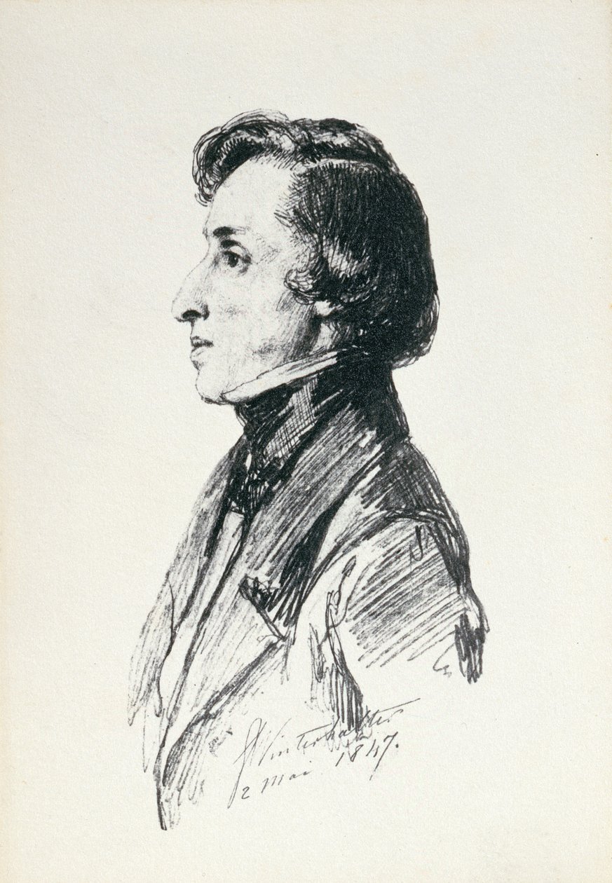 Portret Fryderyka Chopina (1810-49) 1847 autorstwa Franz Xaver Winterhalter