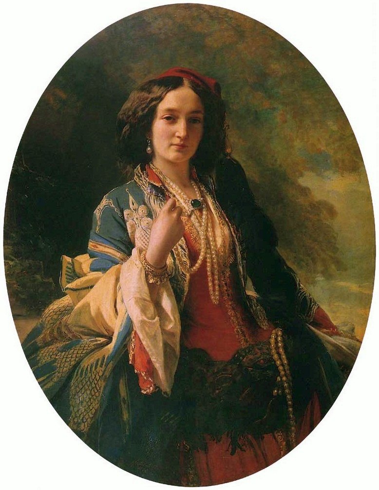 Portrait of Katarzyna Potocka née Branicka in oriental costume autorstwa Franz Xaver Winterhalter