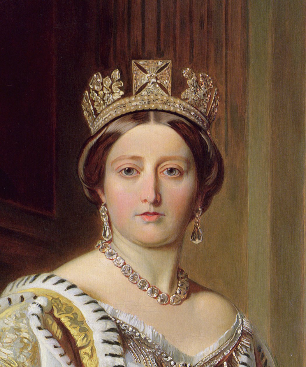 Portret królowej Wiktorii, 1859 olej na płótnie, detal z 192754 autorstwa Franz Xaver Winterhalter
