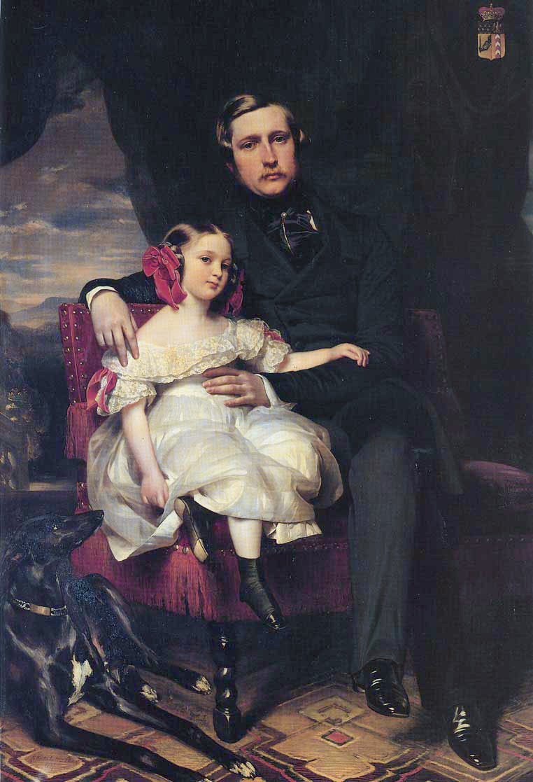 Portret księcia de Wagram i jego córki Malcy Louise Caroline Frederique autorstwa Franz Xaver Winterhalter