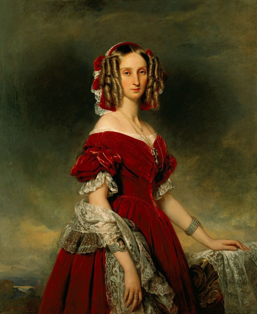 Portret Ludwiki Orleańskiej, Królowej Belgów autorstwa Franz Xaver Winterhalter