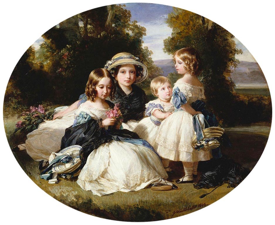 Księżniczki Alicja, Wiktoria, Louise i Helena autorstwa Franz Xaver Winterhalter