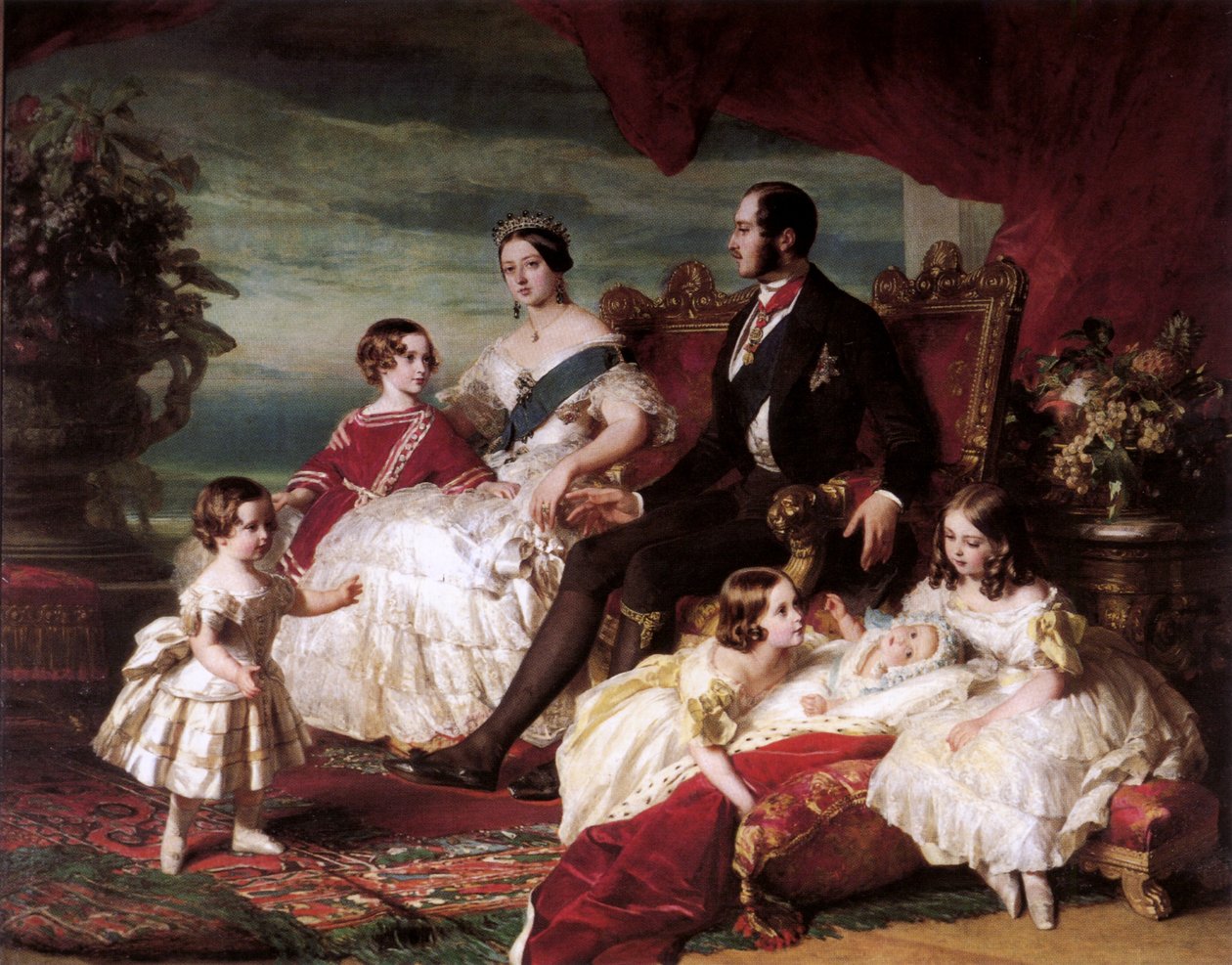 Królowa Wiktoria, książę Albert i dzieci autorstwa Franz Xaver Winterhalter