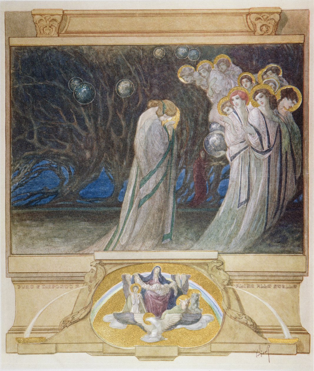 Ilustracja z „Boskiej komedii” Dantego, Czyściec, kanto XXXIII, 1921 autorstwa Franz von Bayros
