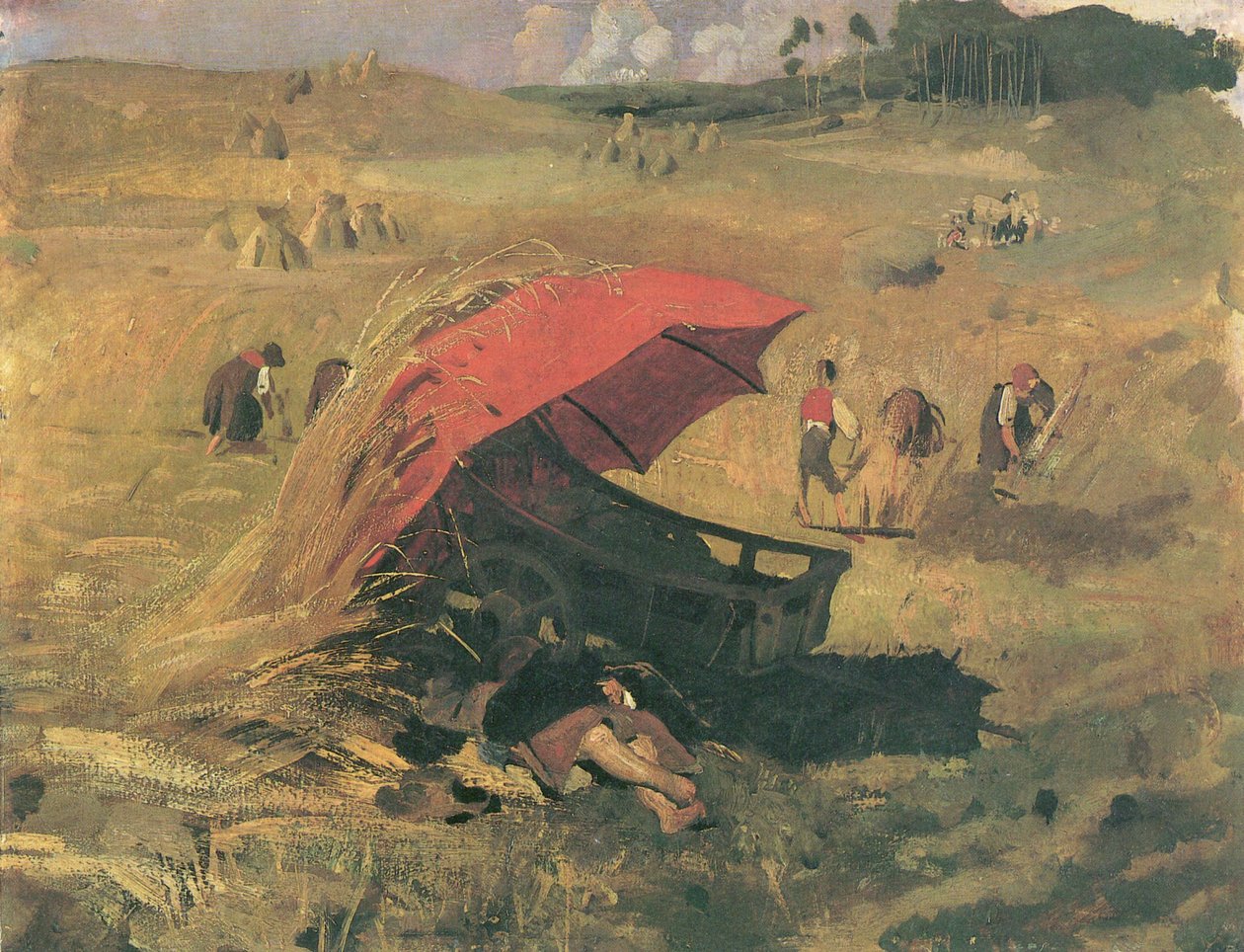 Czerwony parasol autorstwa Franz Seraph von Lenbach