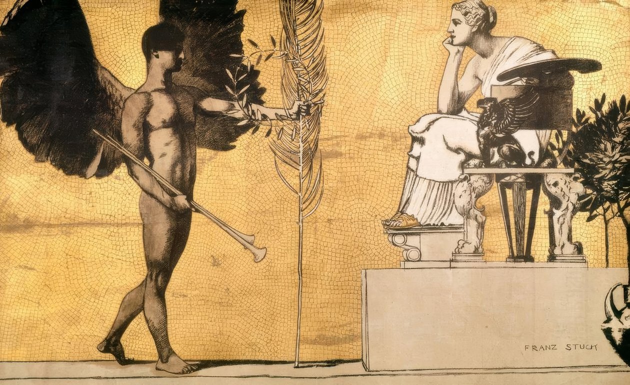 Alegoria malarstwa z geniuszem chwały autorstwa Franz von Stuck