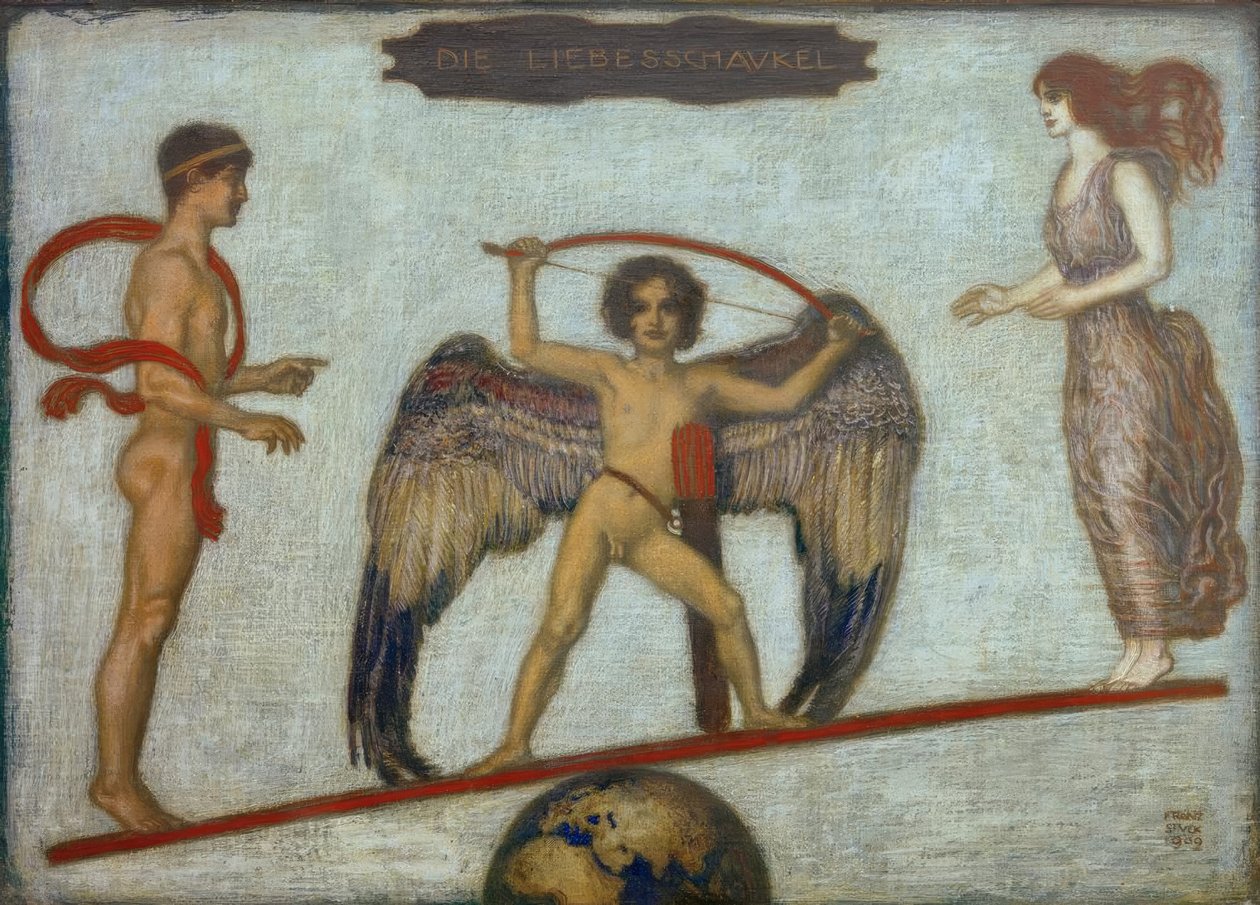 Miłość huśtawka autorstwa Franz von Stuck