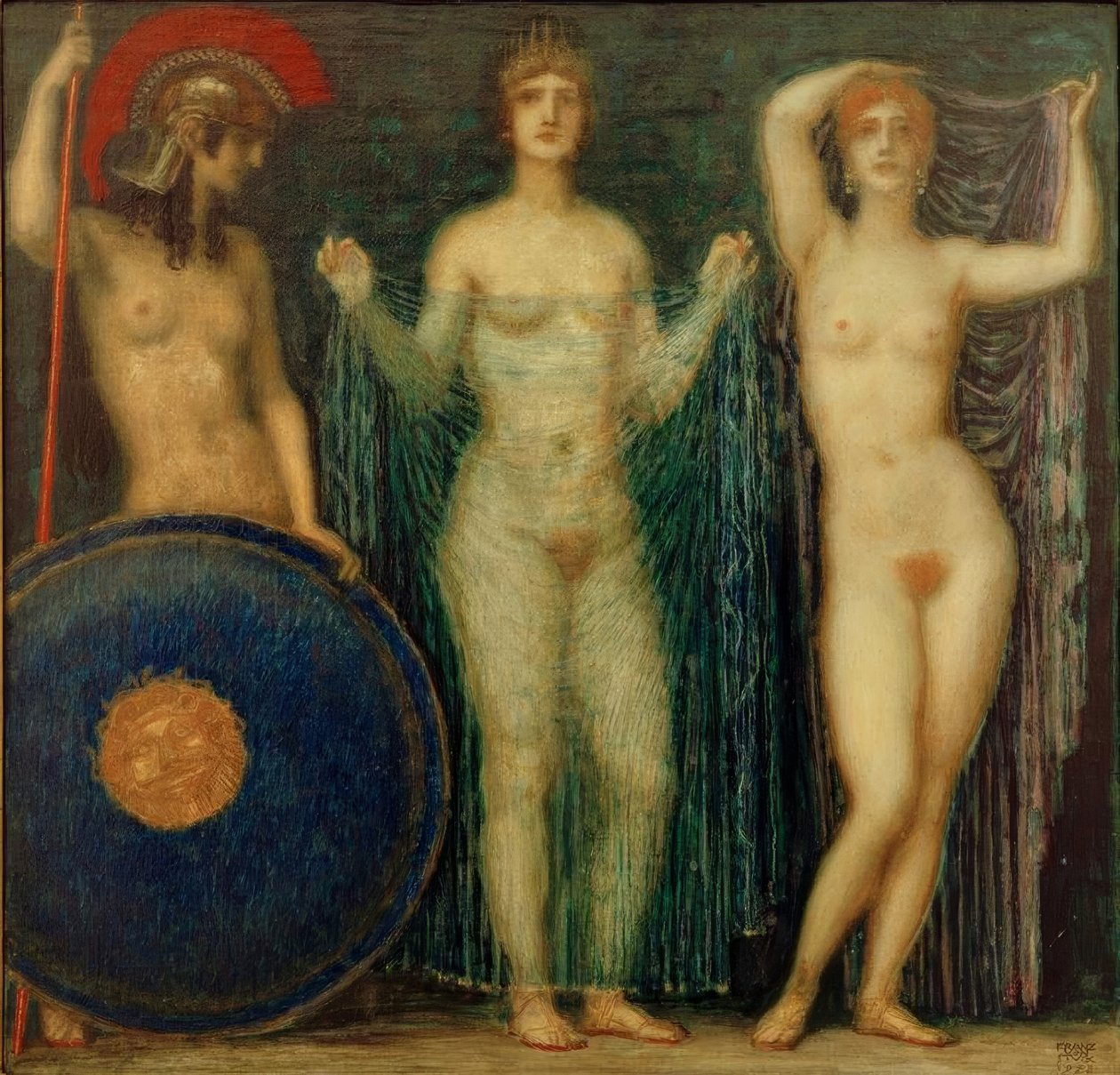Trzy boginie Atena, Hera i Afrodyta autorstwa Franz von Stuck