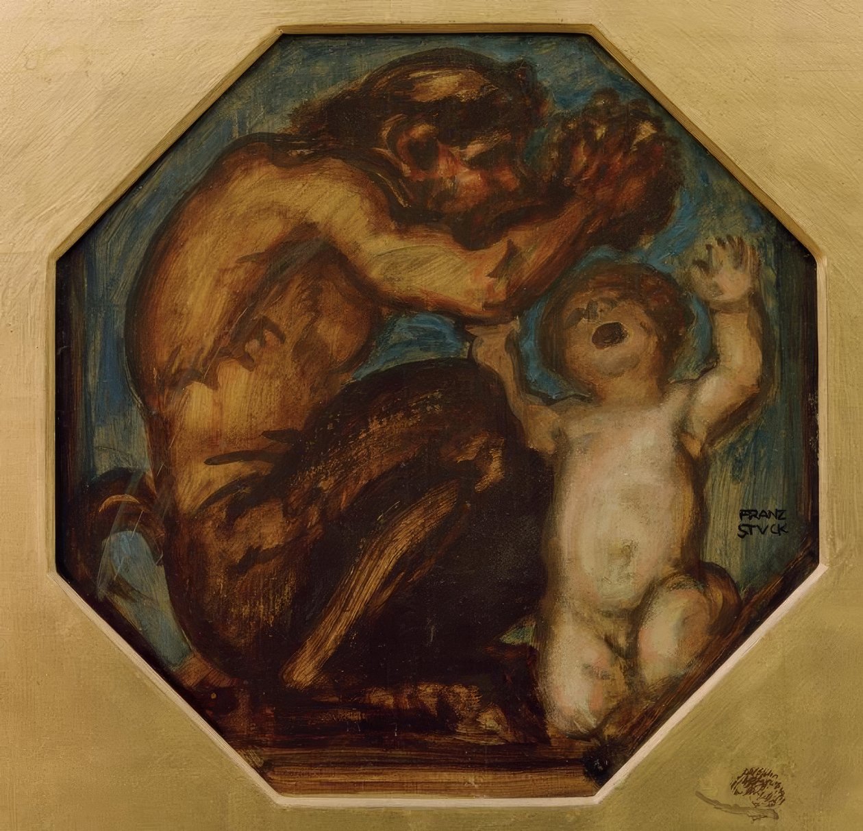 Faun i chłopiec Bachus autorstwa Franz von Stuck