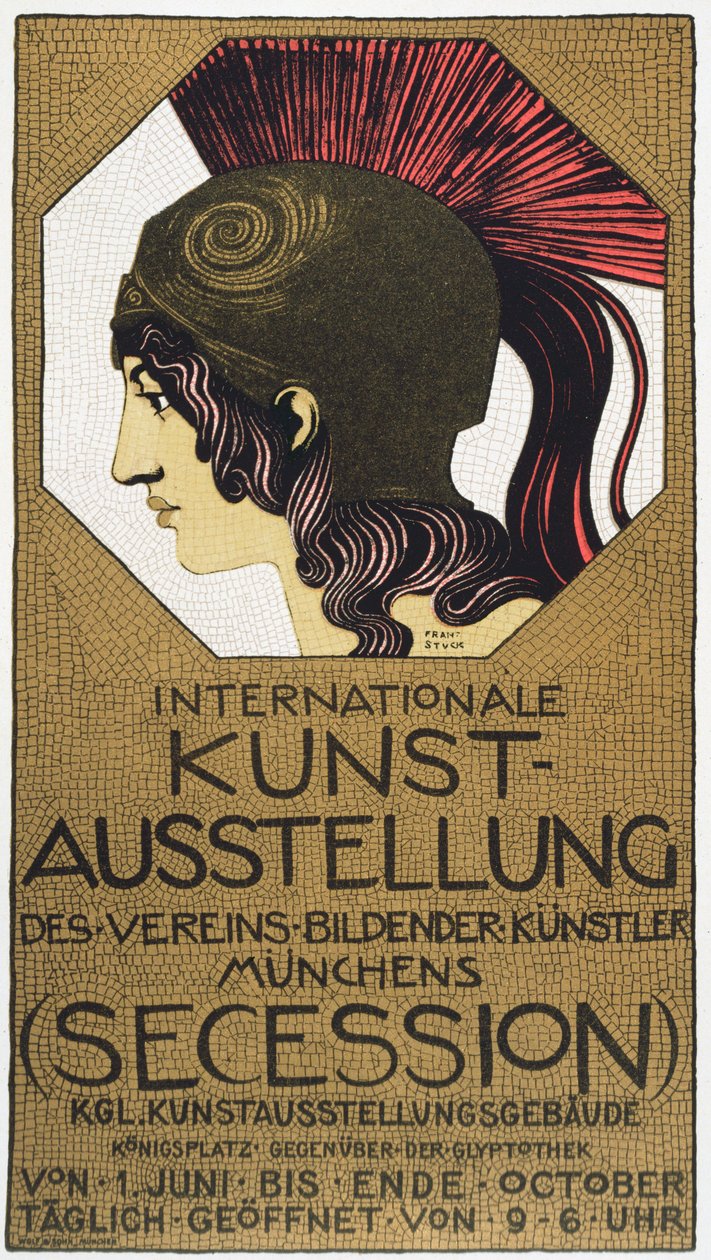 Plakat wystawy sztuki secesjonistycznej, 1893 r. autorstwa Franz von Stuck