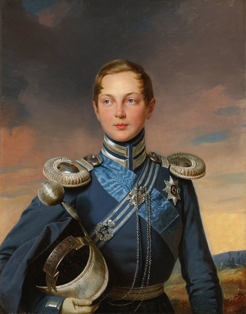 Portret Tsesarewicza Aleksandra Nikołajewicza w mundurze Atamańskiego Pułku Kozackiego (olej na płótnie) autorstwa Franz (after) Krüger
