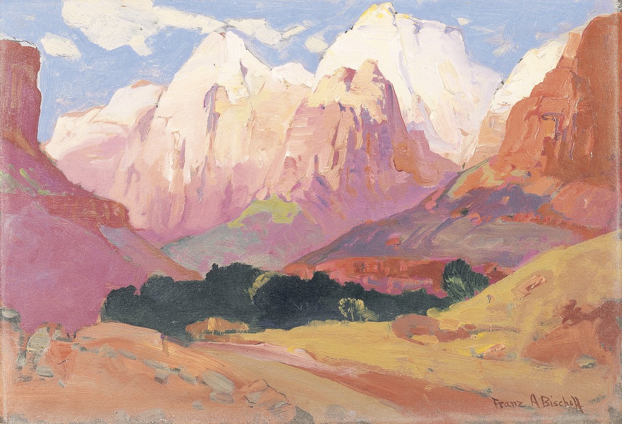 Grand Tetons (olej na pokładzie) autorstwa Franz A. Bischoff