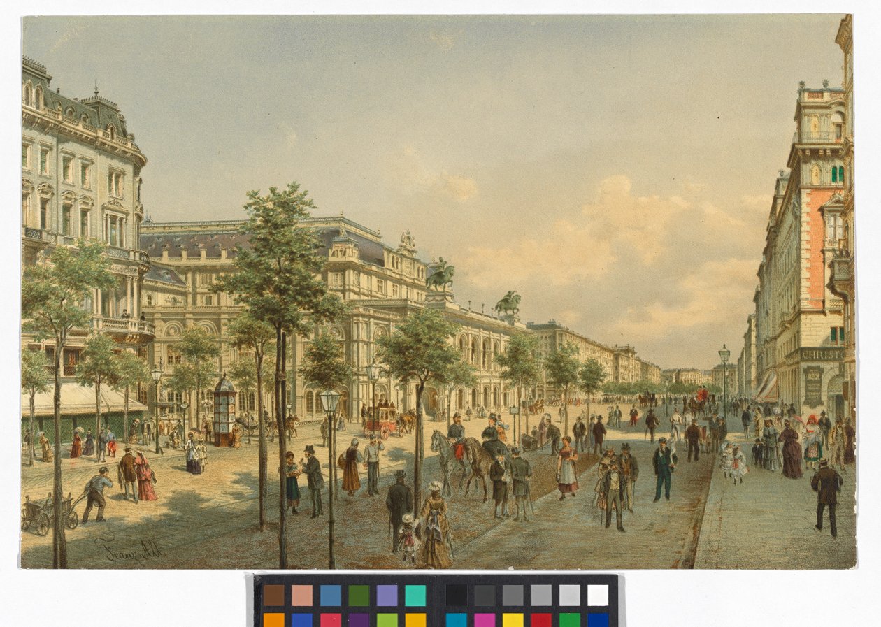 Opernring (widok w kierunku Schwarzenbergplatz) autorstwa Franz Alt