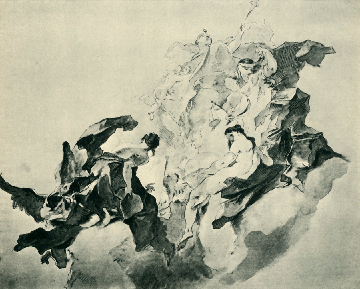 Alegoria Wiary, Sprawiedliwości i Malarstwa, 1758-1759, 1943. autorstwa Franz Anton Maulbertsch