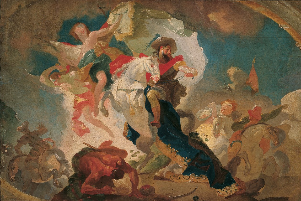 Zwycięstwo św. Jakuba z Composteli nad Saracenami w bitwie pod Clavigo autorstwa Franz Anton Maulbertsch