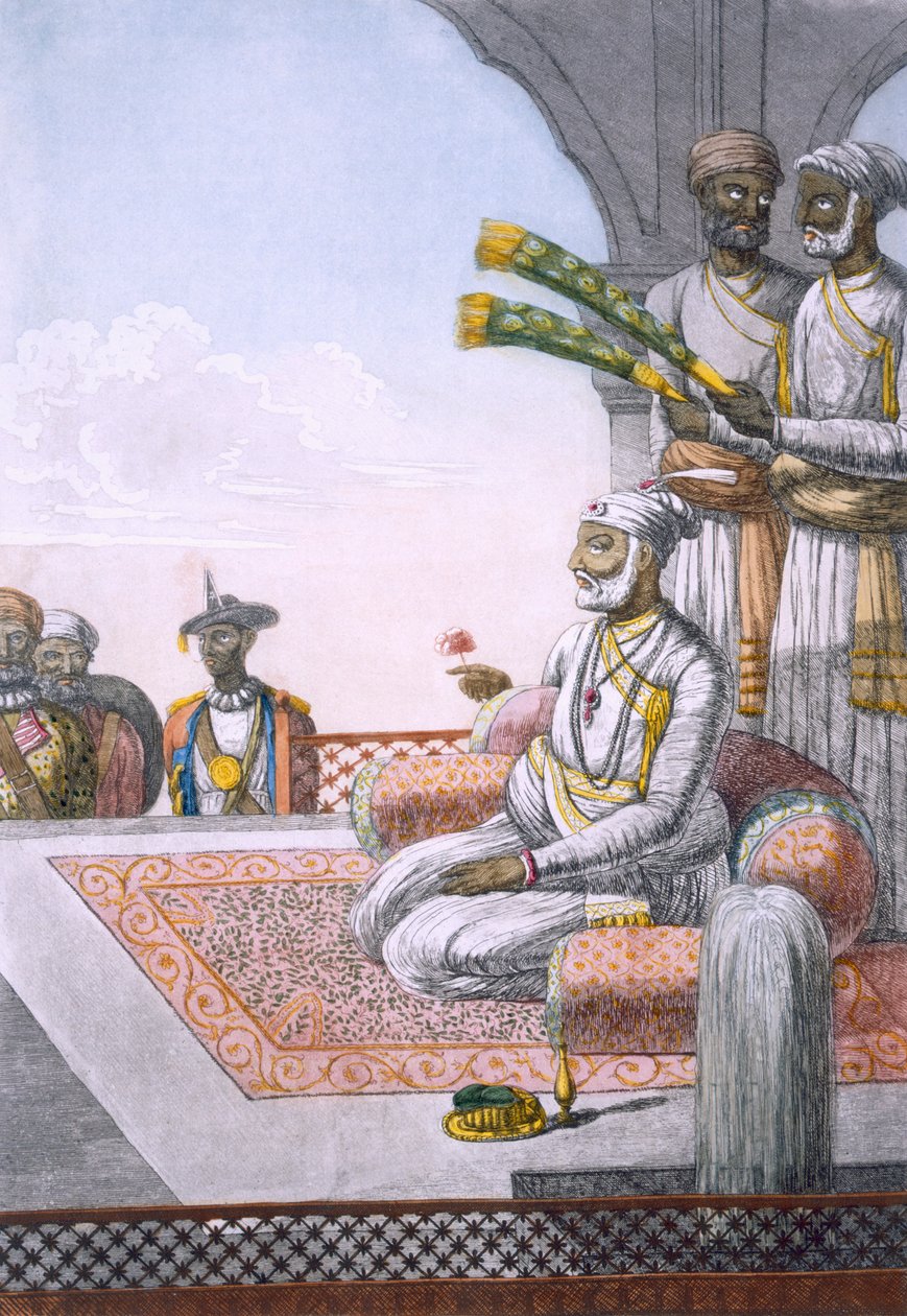Rahjah z opiekunami, wyd. 1808-12. autorstwa Franz Balthazar Solvyns