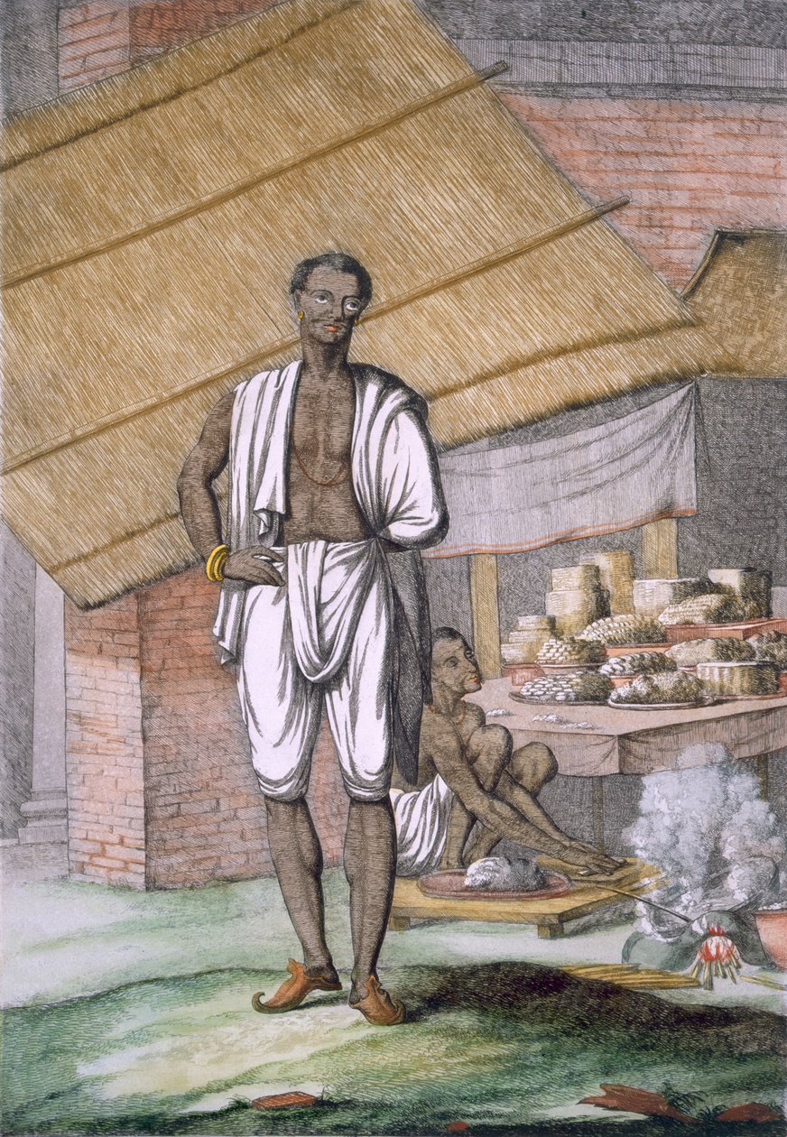 Houualouays, cukiernik lub cukiernik, pub. 1808-12. autorstwa Franz Balthazar Solvyns