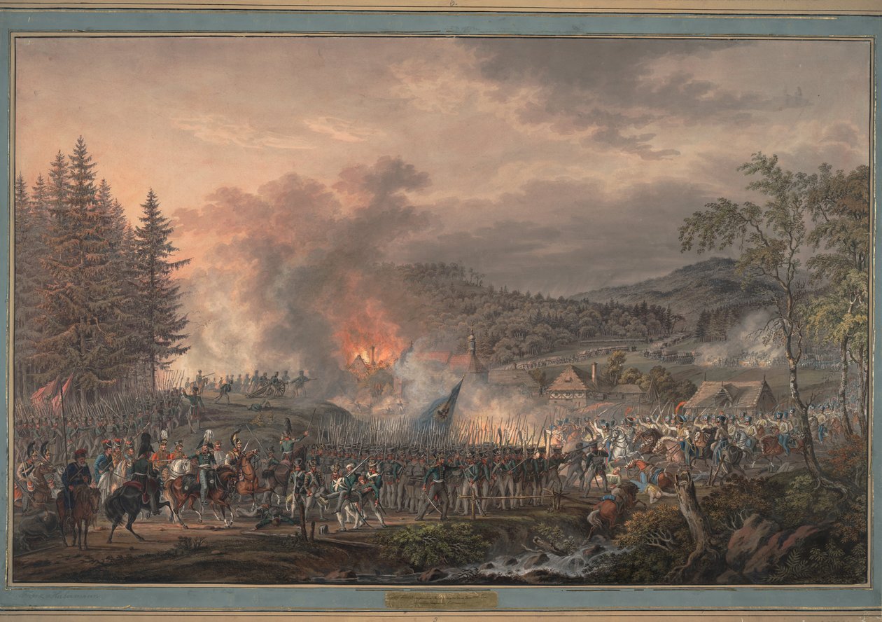 Rosyjski Pułk Ratownictwa Pod dowództwem hrabiego Ostermanna-Tołstoja, 1813 autorstwa Franz Edler Habermann von