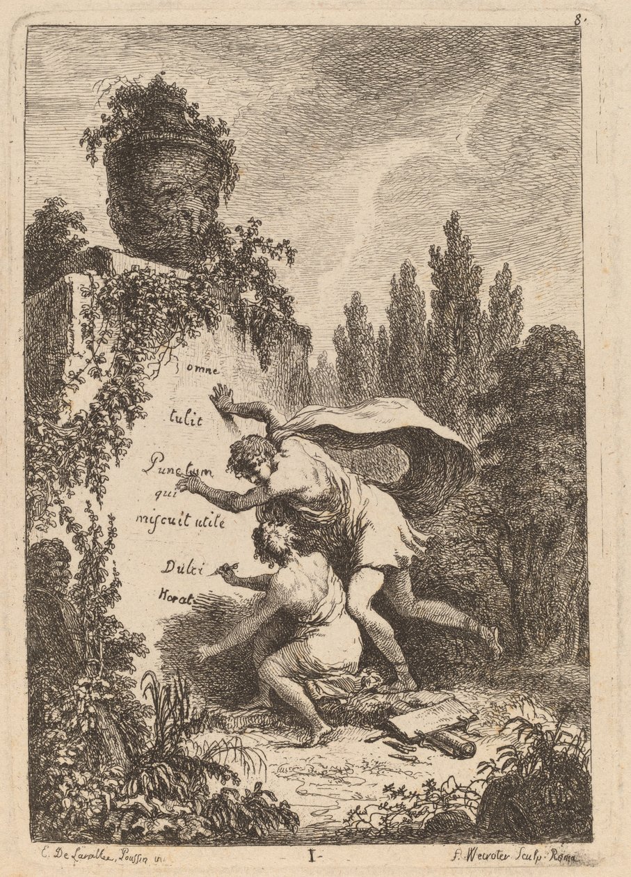 W drodze do Rzymu: pl. 1 autorstwa Franz Edmund Weirotter after Étienne de Lavallée Poussin