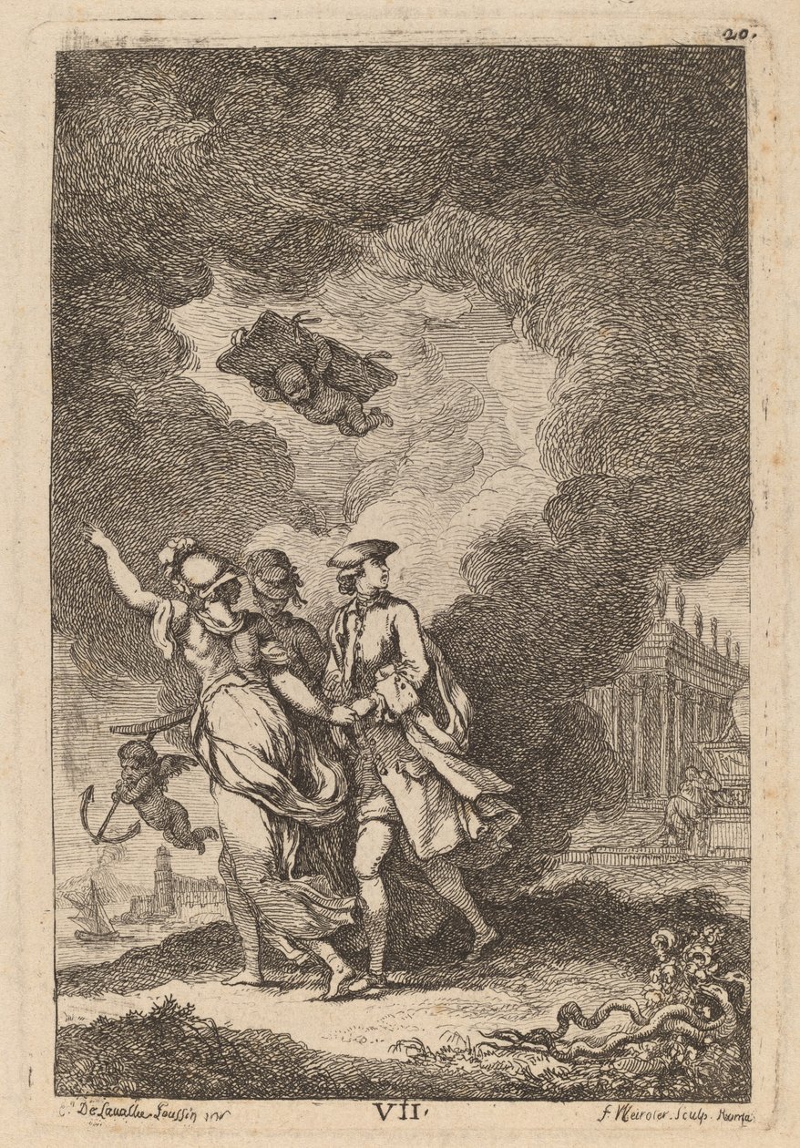 W drodze do Rzymu: pl. 7 autorstwa Franz Edmund Weirotter after Étienne de Lavallée Poussin