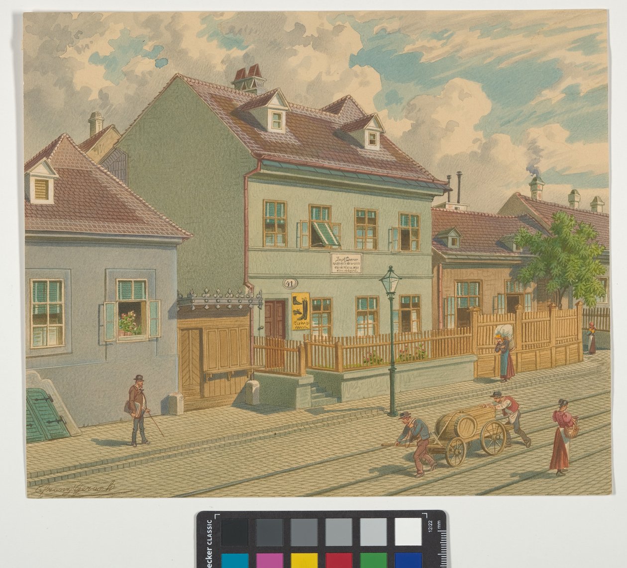 19. dzielnica, Gymnasiumstraße 87 - dom i miejsce śmierci Josefa Lannera autorstwa Franz Gerasch