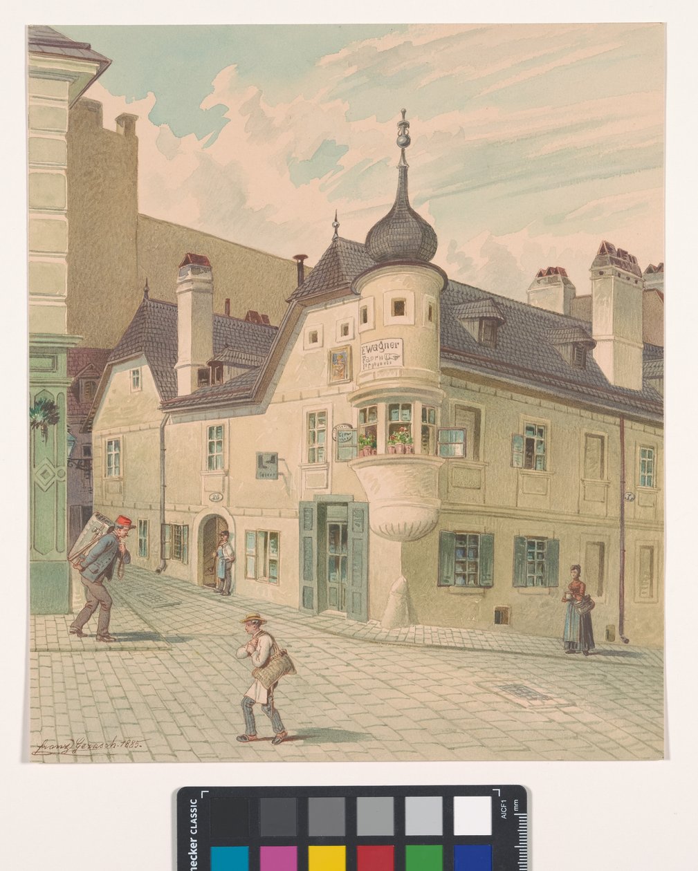 ul. Faßziehergasse 2 / ul. Gardegasse 3 – Dom Fasszieherów autorstwa Franz Gerasch