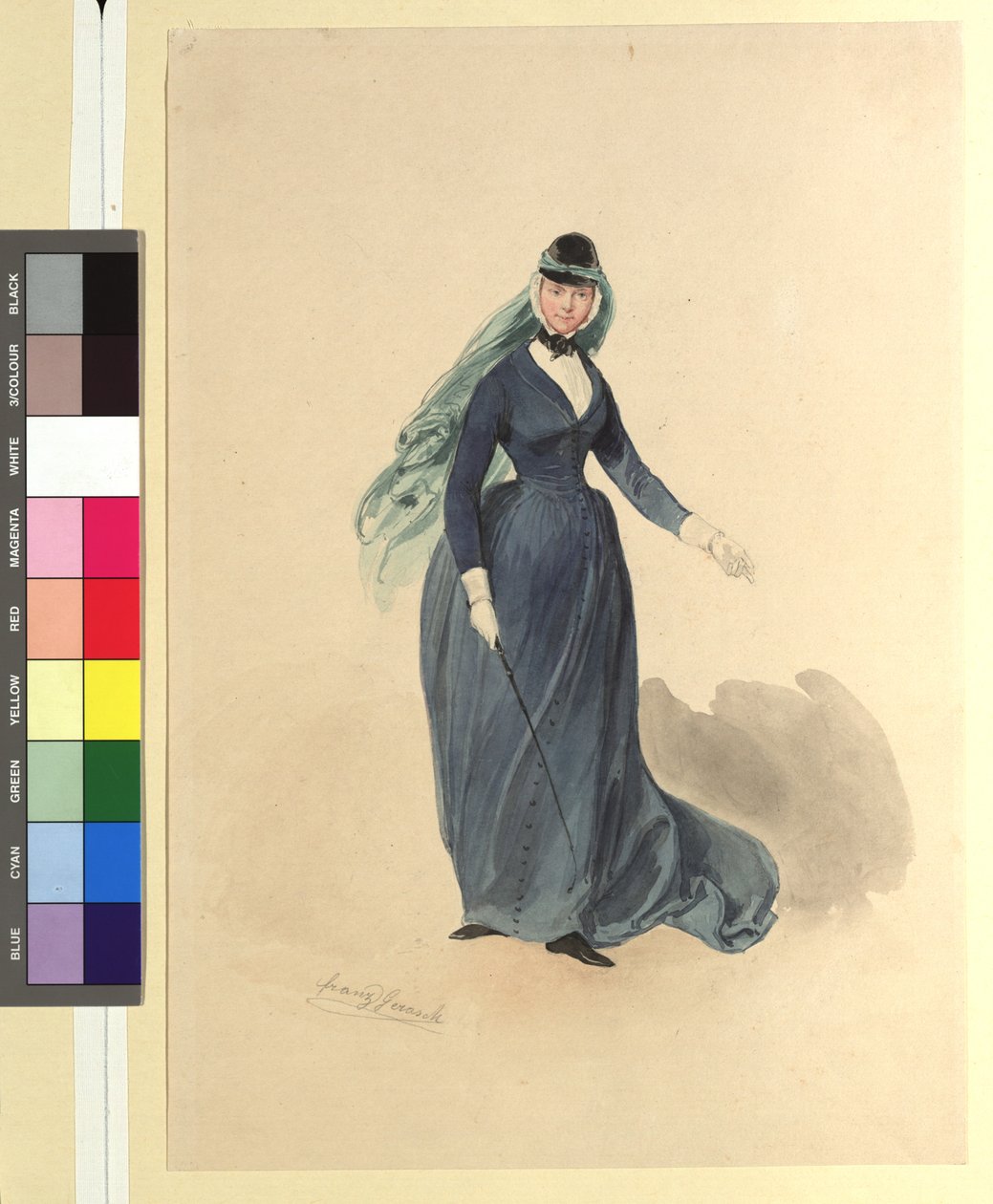 Ida Schuselka-Brüning jako Lady Piron w "Marii, córce pułku" autorstwa Franz Gerasch