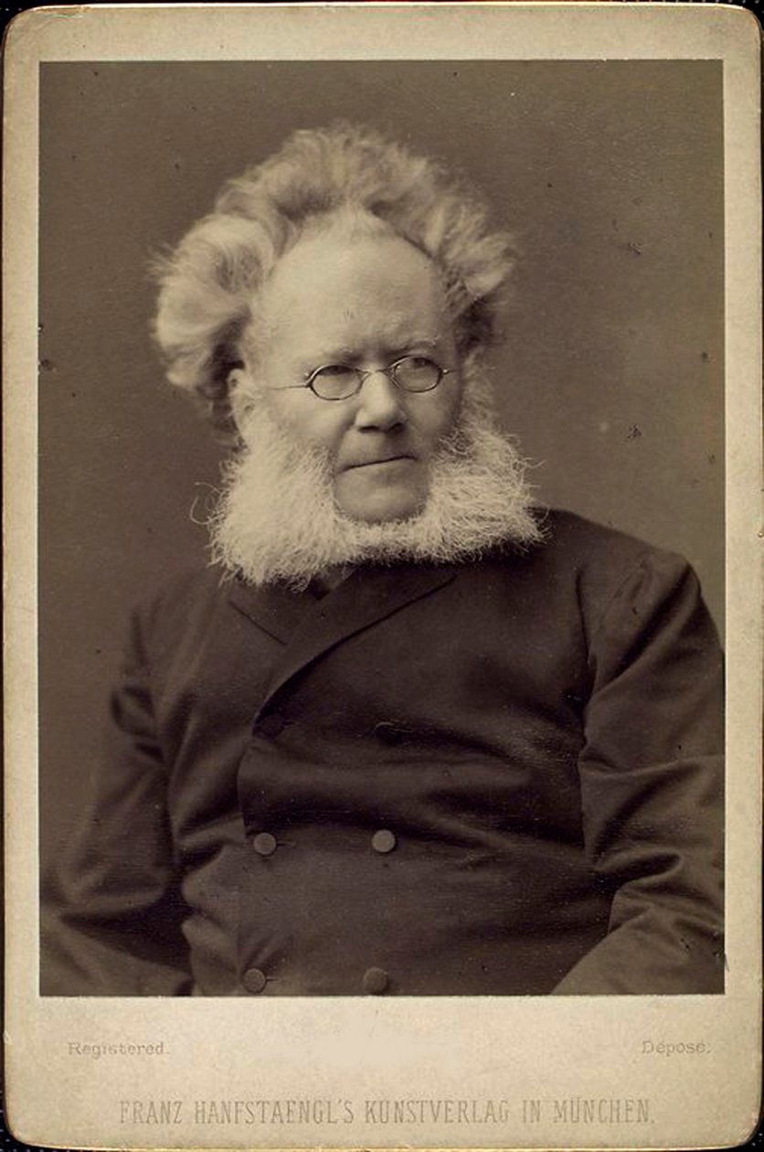 Henrik Ibsen, norweski dramaturg i poeta, koniec XIX lub początek XX wieku. autorstwa Franz Hanfstaengl