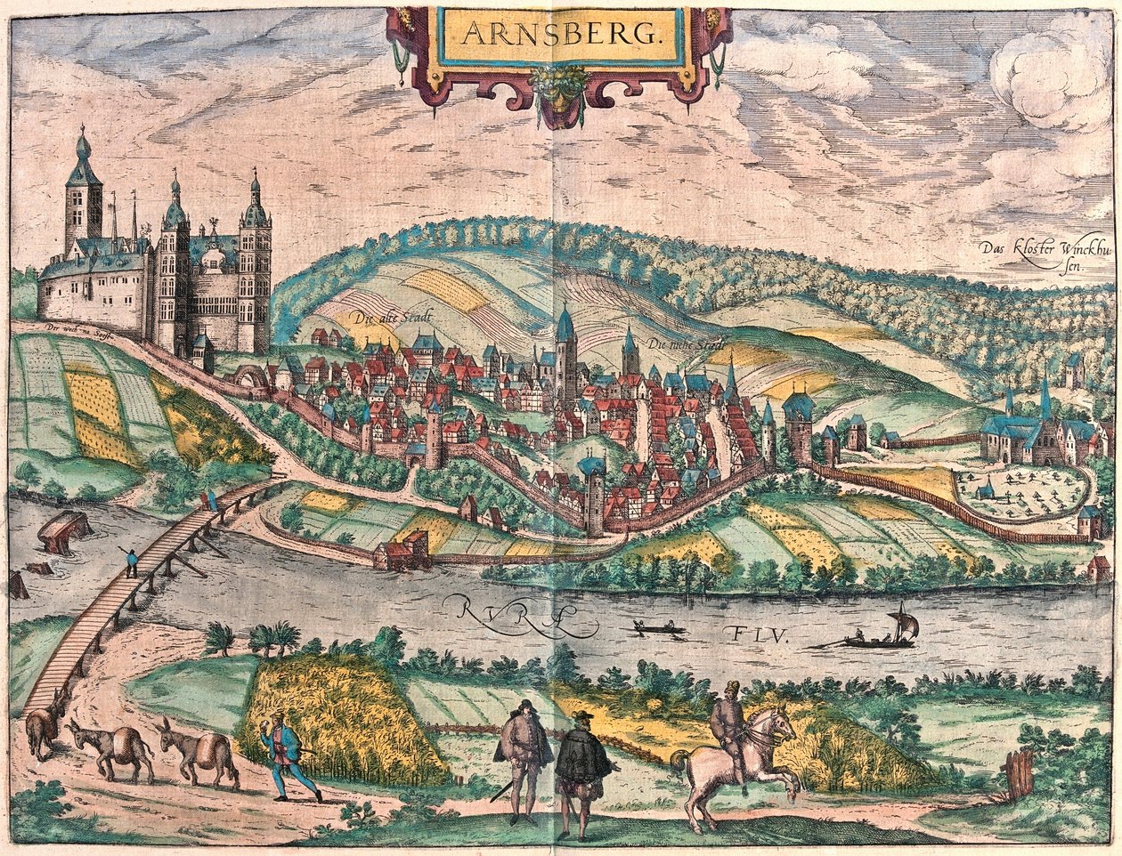 Arnsberg, Niemcy (Grawerowanie autorstwa Franz Hogenberg