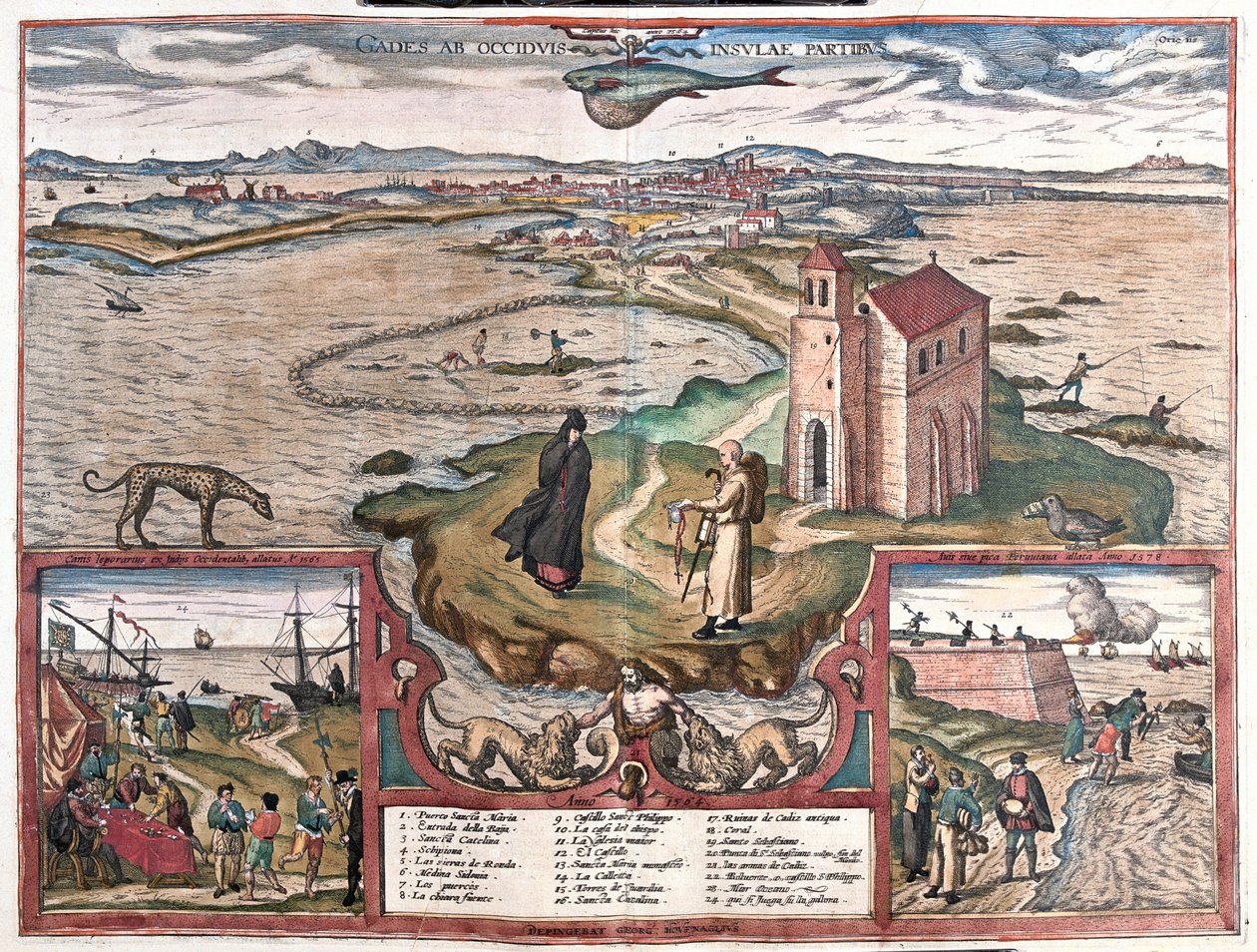 Zatoka Kadyksu, Hiszpania autorstwa Franz Hogenberg