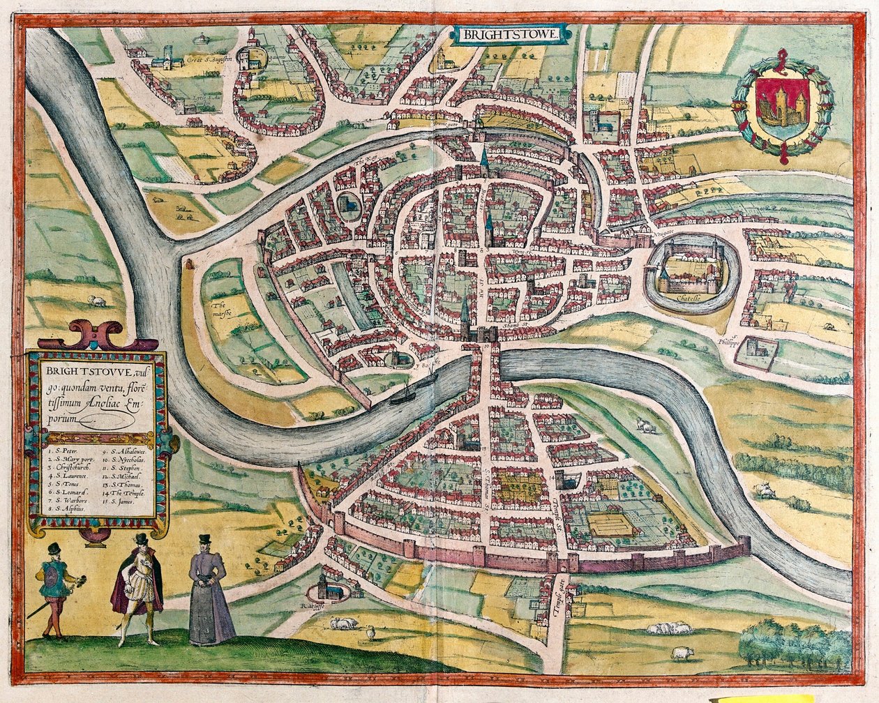 Bristol - Wielka Brytania (grawerowanie autorstwa Franz Hogenberg