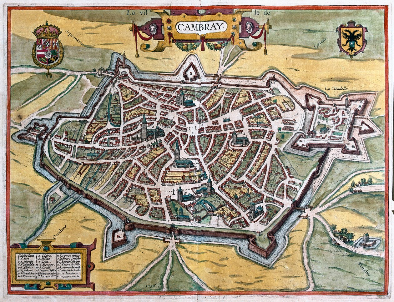 Cambrai, Francja (grawerowanie autorstwa Franz Hogenberg