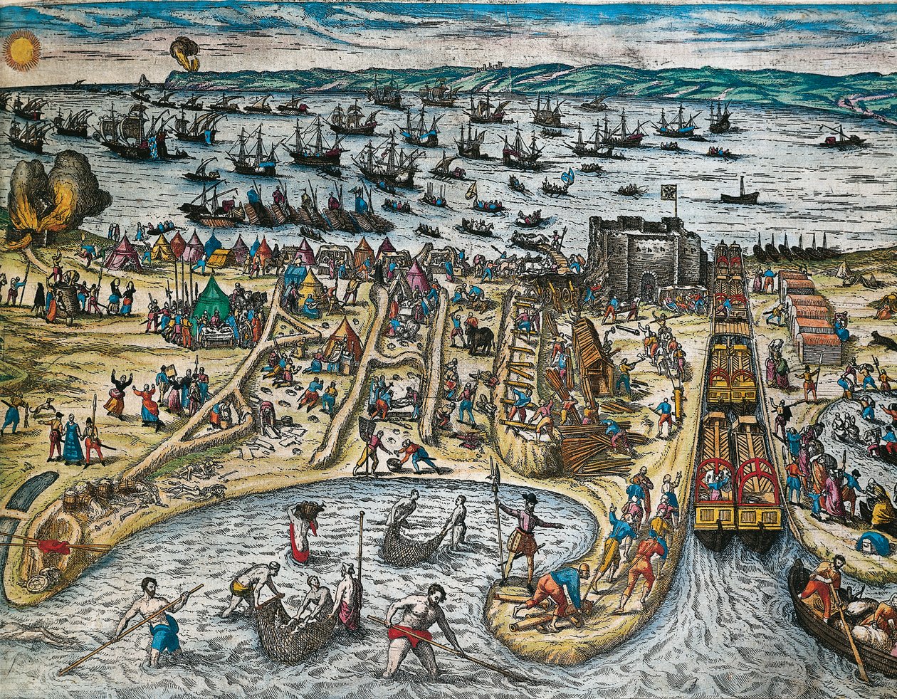 Zdobycie La Goulette i Tunisu przez Karola V autorstwa Franz Hogenberg