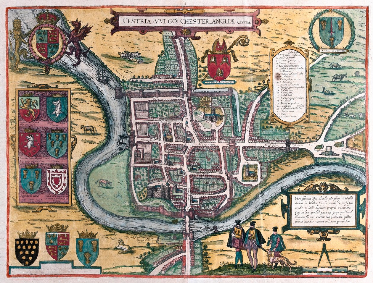 Chester - Wielka Brytania (Grawerowanie autorstwa Franz Hogenberg