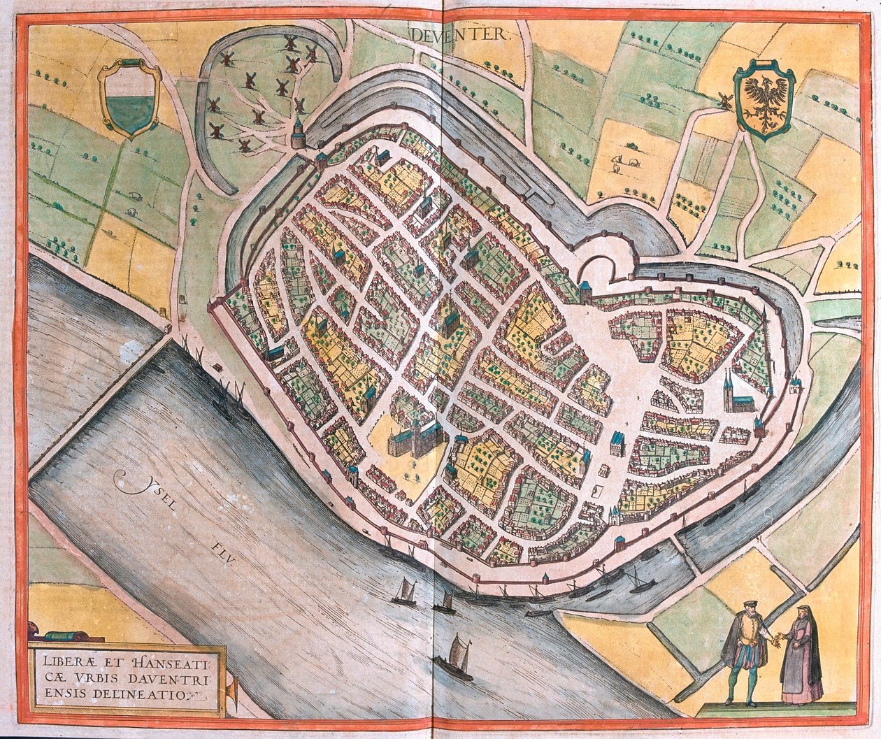 Deventer, Holandia (grawerowanie autorstwa Franz Hogenberg