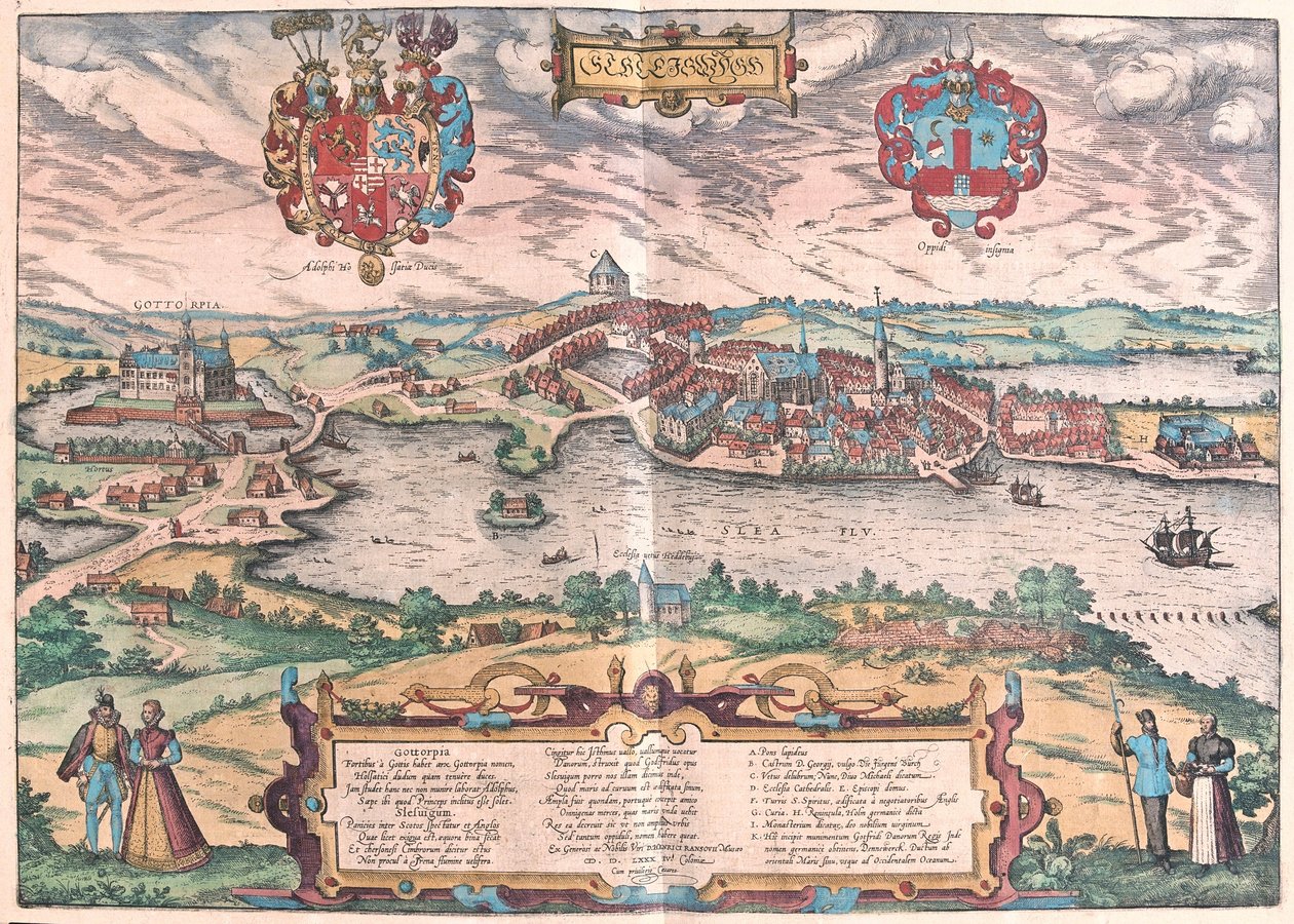 Zamek Gottorf w Szlezwiku (północne Niemcy) (grafika) autorstwa Franz Hogenberg