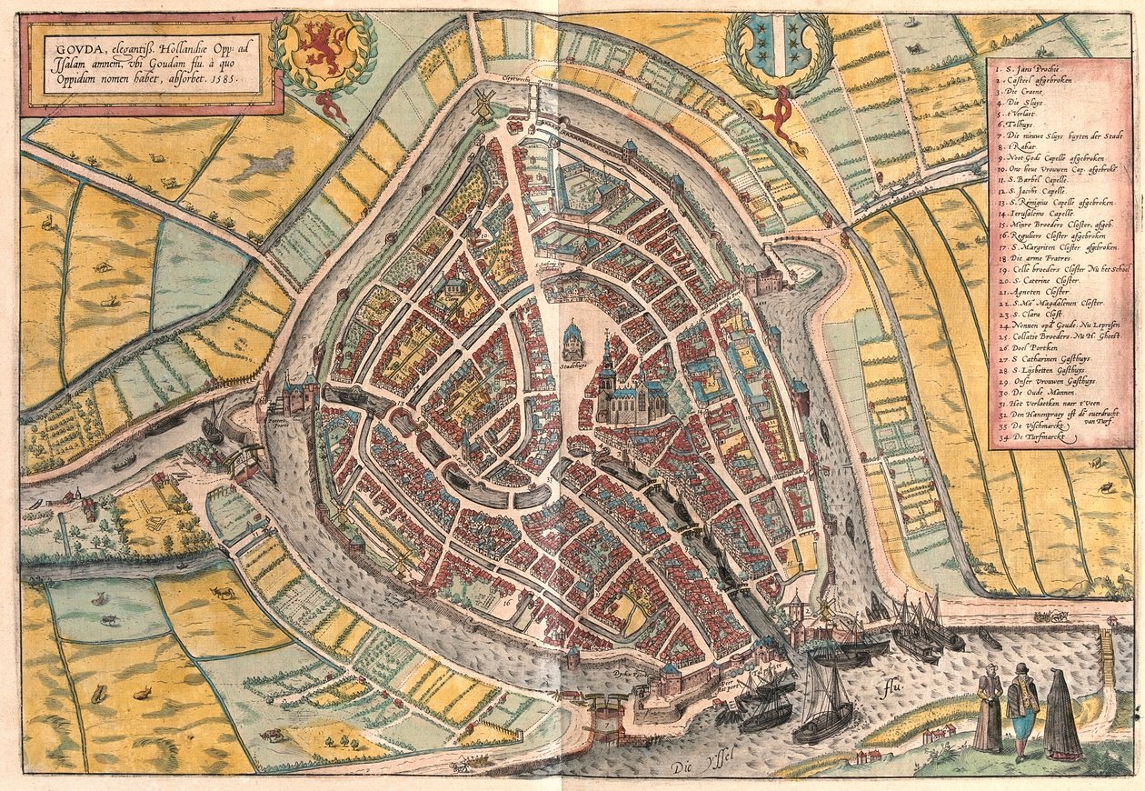 Gouda, Holandia (Grawerowanie autorstwa Franz Hogenberg