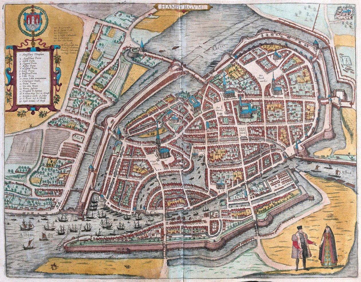 Hamburg, Niemcy (grawerowanie autorstwa Franz Hogenberg